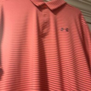 Under Armour Men's Polo Shirt - Coral Stripes